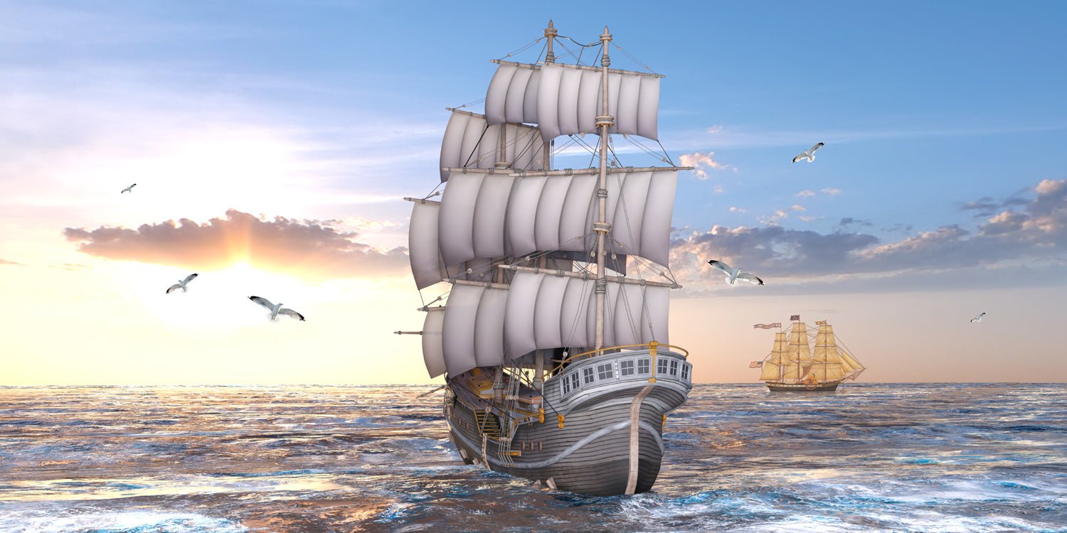 Papier peint bateau voile vintage - Muralconceptpapier_peint_sur_mesure