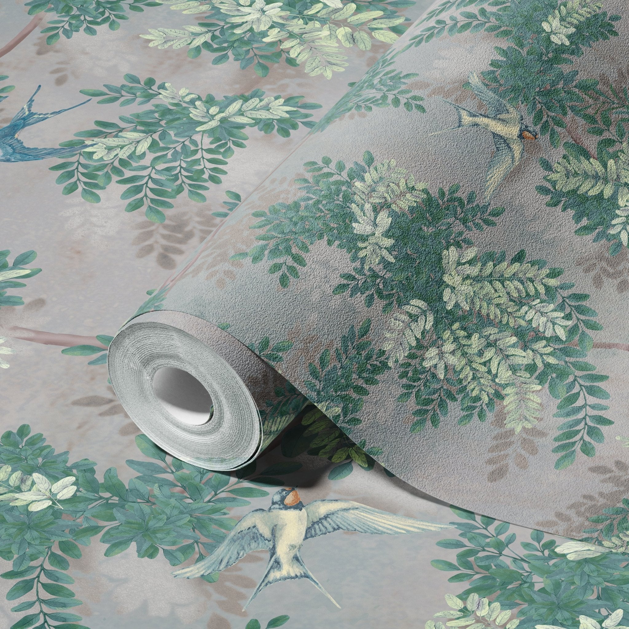 Papier peint branches et feuillages, mural concept, tendance
