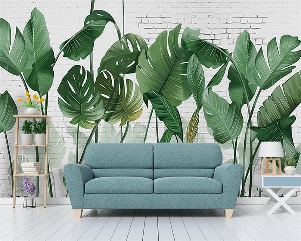Papier peint Feuille bananier Vintage - papier peint sur mesure francais - muralconcept