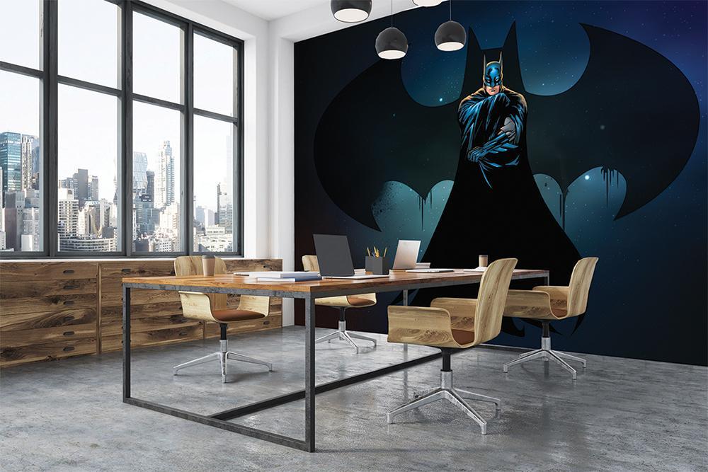 Papier peint panoramique héro batman film défense nuit - papier peint sur mesure francais - muralconcept