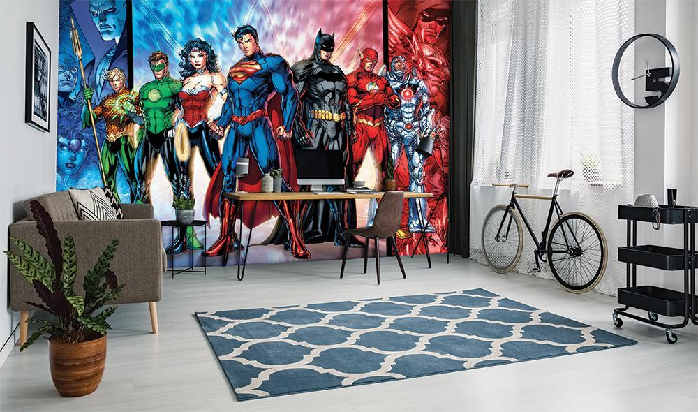 Papier peint panoramique justice league héro BD l'équipe des justiciers - papier peint sur mesure francais - muralconcept
