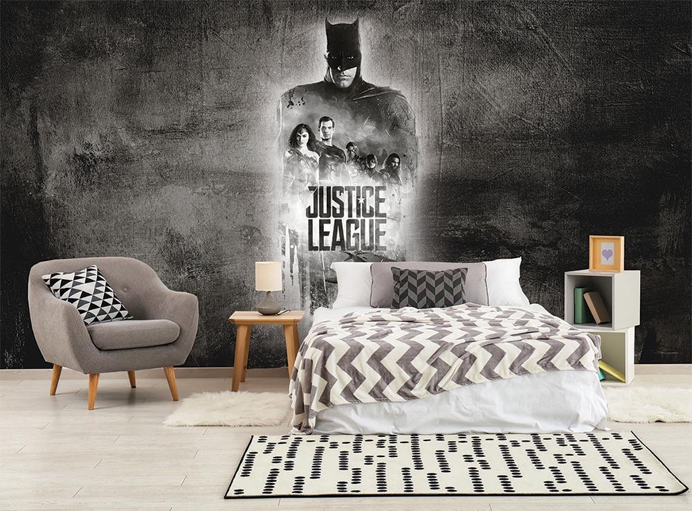 Papier peint panoramique justice league héro l'ombre de batman - papier peint sur mesure francais - muralconcept