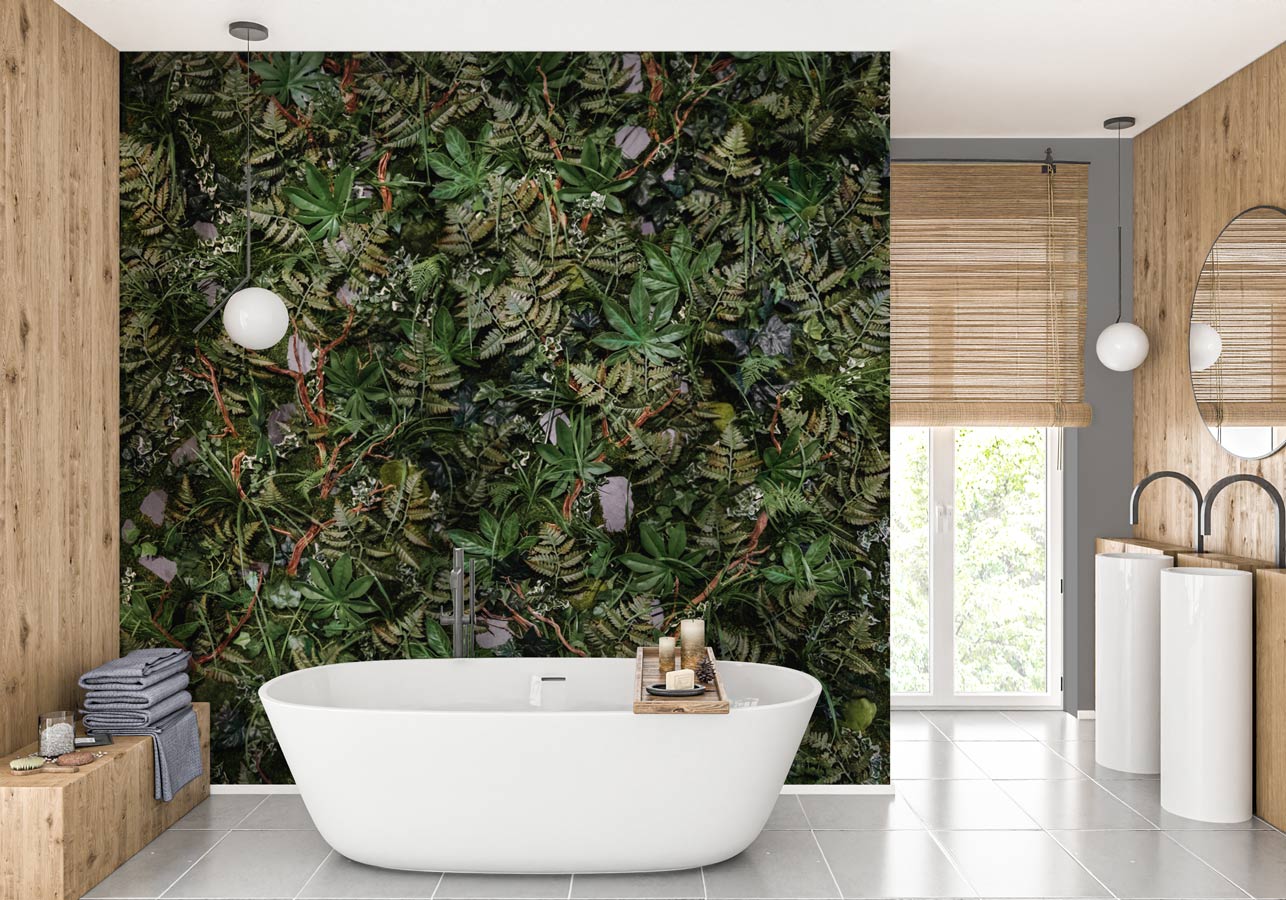 Papier peint panoramique mur végétal - papier peint sur mesure francais - muralconcept