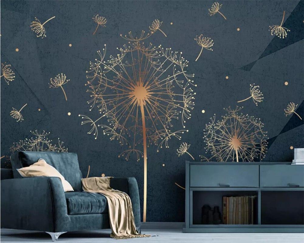 Papier peint Pissenlit & Bleu profond - papier peint sur mesure francais - muralconcept
