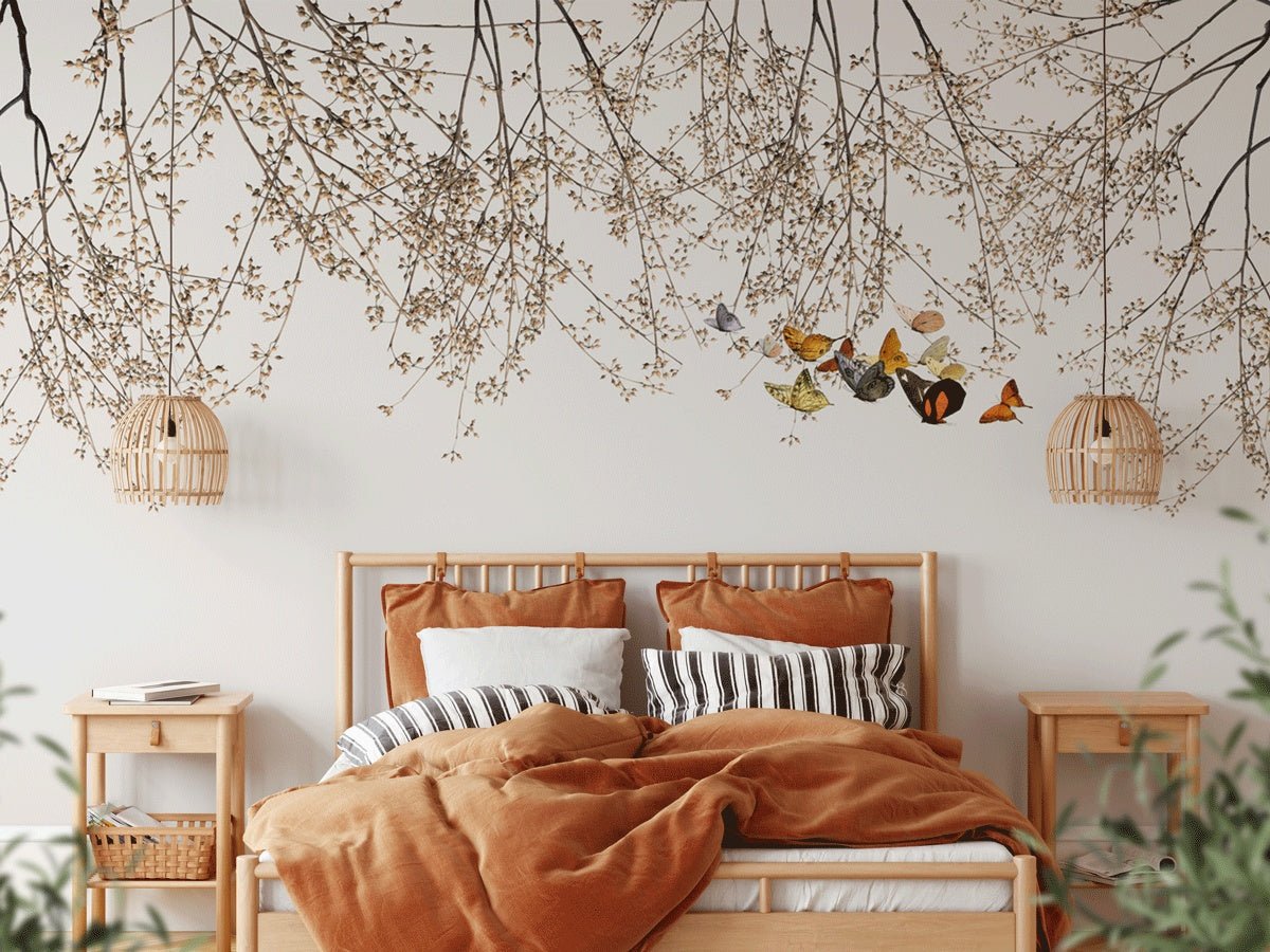 Papier peint salon branchage & papillon - Muralconceptpapier_peint_sur_mesure
