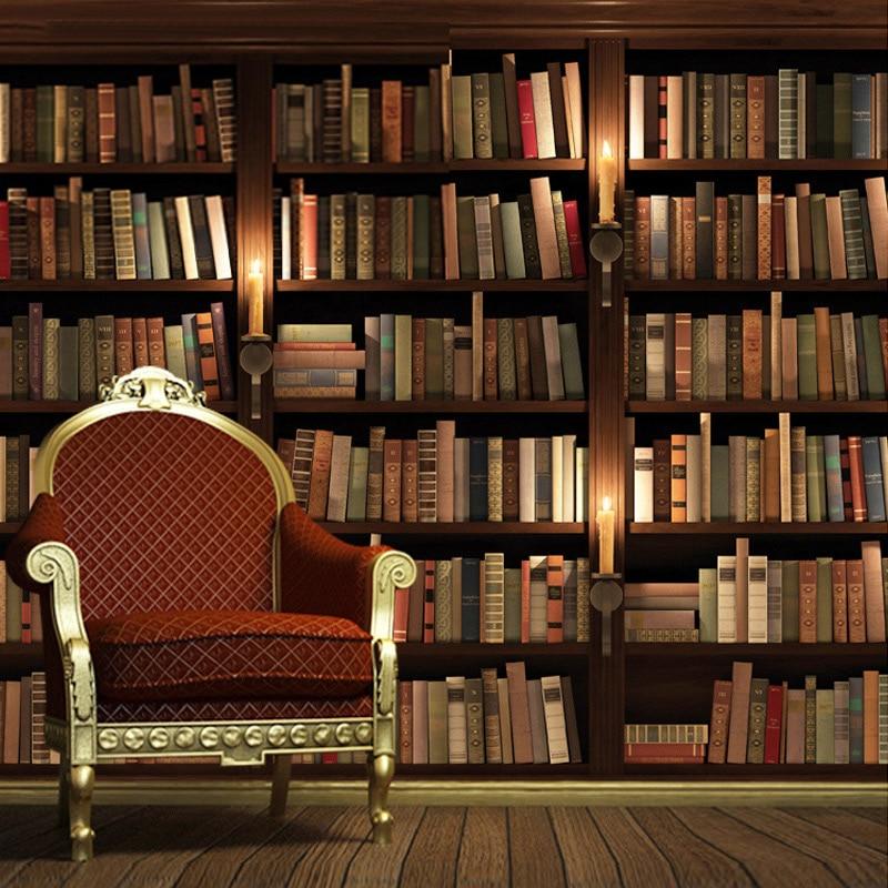 Papier peint  trompe l'oeil Authentique Bibliothèque - papier peint sur mesure francais - muralconcept