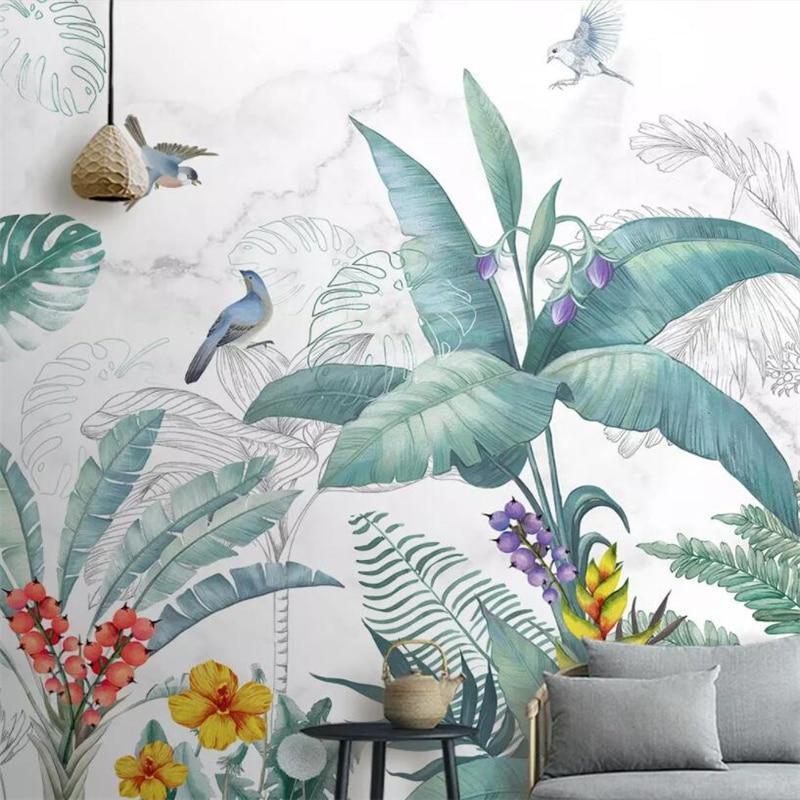 Papier peint Végétal & Bird - papier peint sur mesure francais - muralconcept