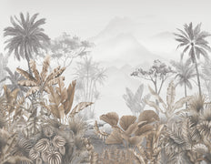 Carta da parati panoramica della giungla e tropicale
