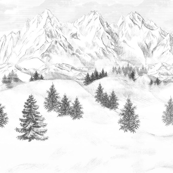 Papier peint montagne sommets de Chamonix, XXL, tendance