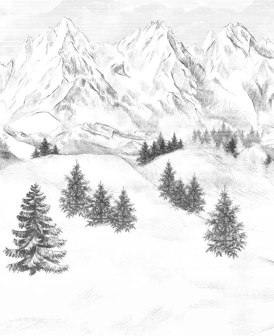 Papier peint montagne sommets de Chamonix, XXL, tendance