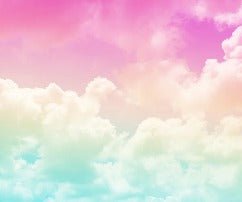 Papier peint nuage rose et bleu tendance, XXL, tendance