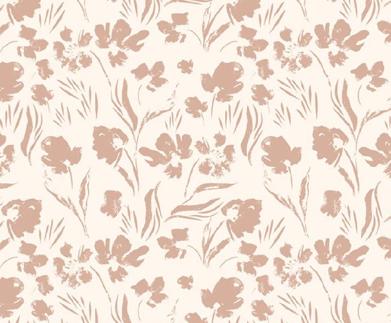 Carta da parati a fiori beige cipria