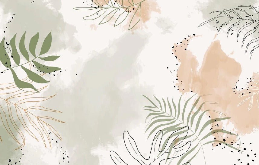 Papier peint panoramique aquarelle végétale, XXL, tendance