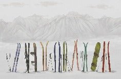 Papier peint ski à Courchevel, XXL, tendance