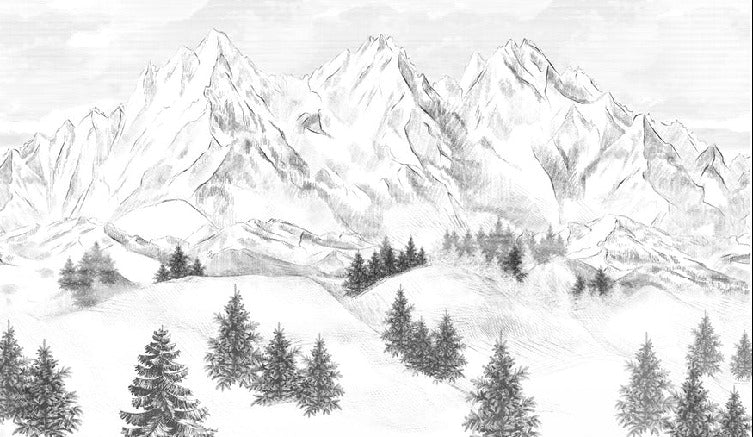 Papier peint montagne sommets de Chamonix