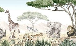 Carta da parati della savana per bambini