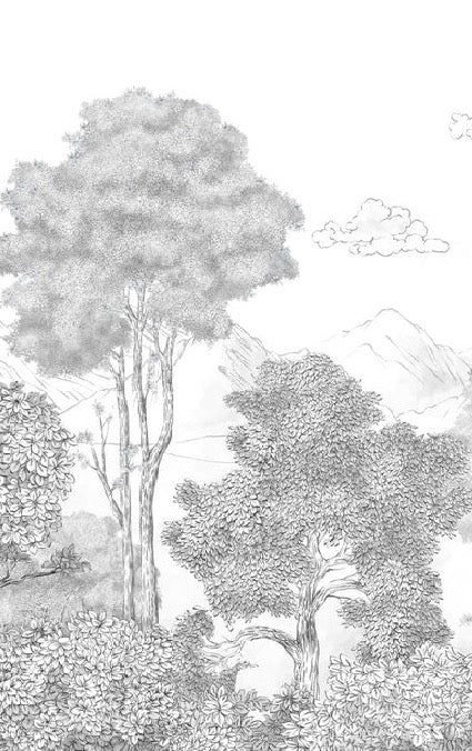 Foreste e montagne panoramiche in carta da parati