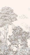 Carta da parati beige panoramica Foreste e montagne