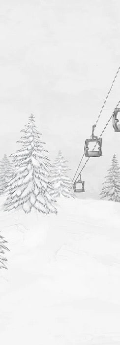 Carta da parati in bianco e nero per gondola di montagna