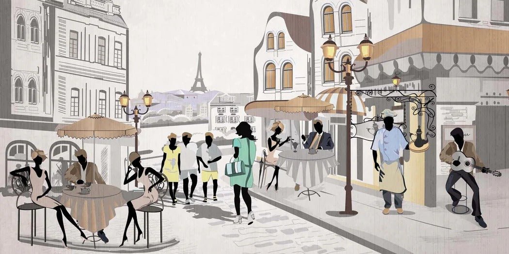 Carta da parati francese Paris café en terrasse
