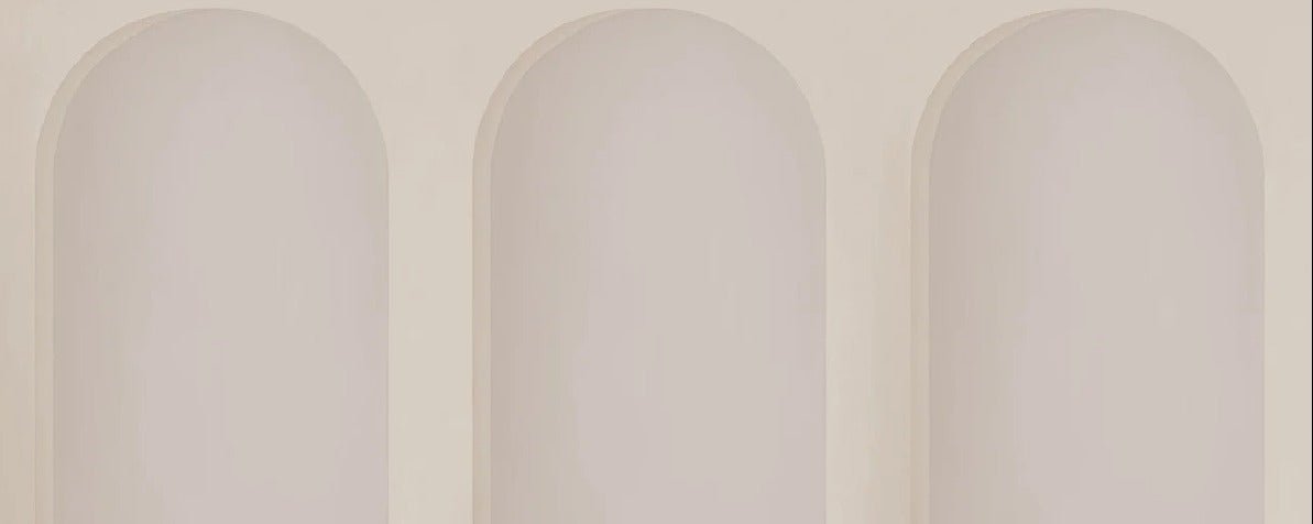 Carta da parati panoramica beige ad arco