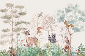 Carta da parati per la cameretta dei bambini magic nature beige
