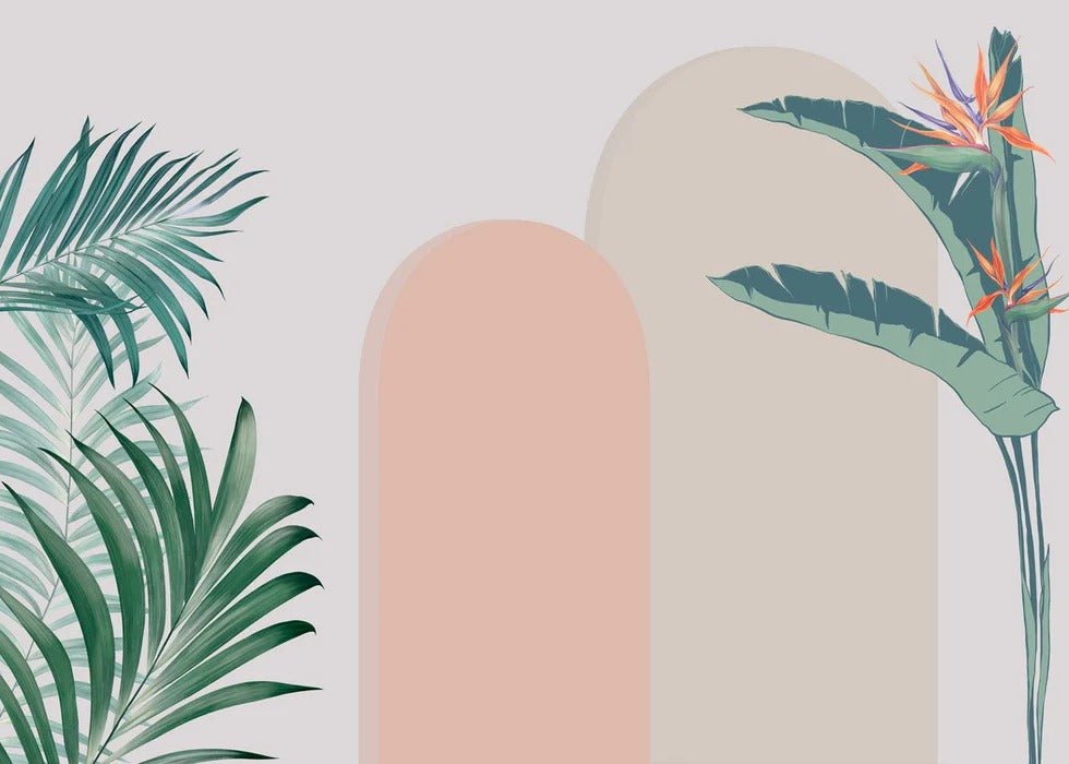 Papier peint chambre arches plantes, XXL, tendance