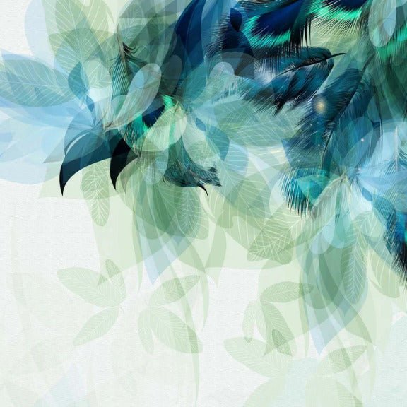 Papier Peint Plume Ethnique Paon, XXL, tendance