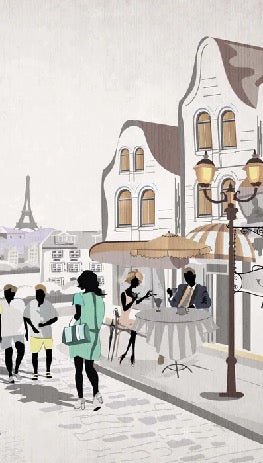 Papier peint wc Paris café en terrasse, XXL, tendance