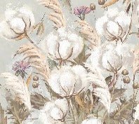 Carta da parati panoramica con fiori di cotone