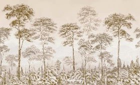Carta da parati natura pineta seppia