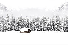 Carta da parati panoramica per chalet di montagna