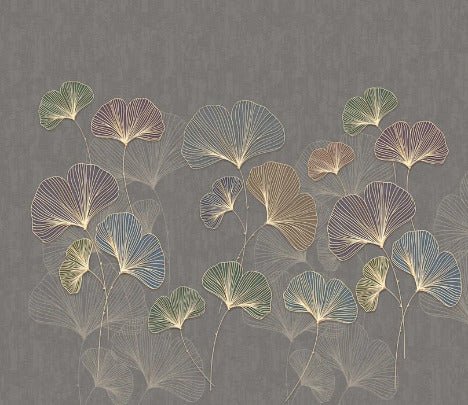 Carta da parati panoramica di tendenza in ginkgo asia