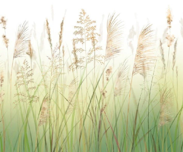 Carta da parati con fiori di campo di grano sfumati