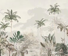 Carta da parati panoramica della giungla Green Eden