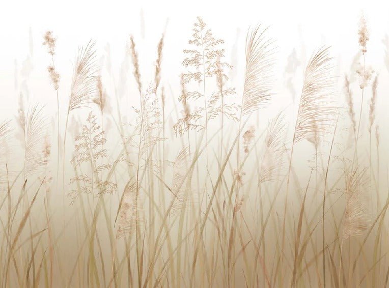 Carta da parati con fiori di campo di grano