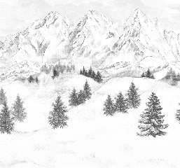 Papier peint montagne sommets de Chamonix, XXL, tendance