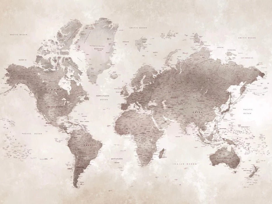 Carta da parati con mappa del mondo senza tempo