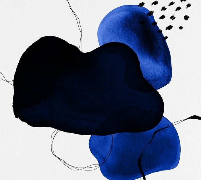 Carta da parati moderna in acquerello blu petrolio