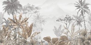 Papier peint tendance tropical sepia, XXL, tendance