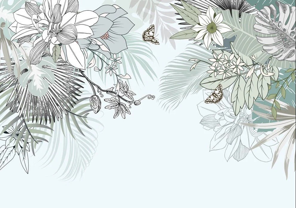 Papier peint wc tendance nature plante vert d'eau, XXL, tendance