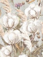 Carta da parati panoramica con fiori di cotone