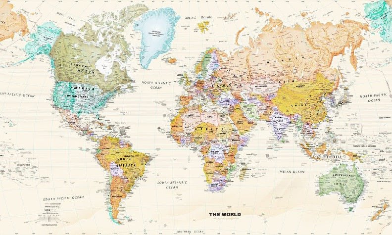 Carta da parati originale con mappa del mondo