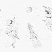 Papier peint astronautes dans l'espace gris, XXL, tendance
