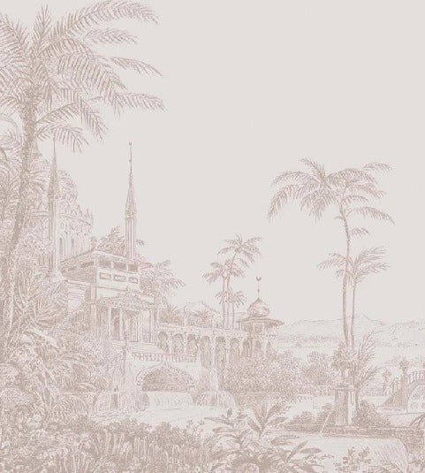 Papier peint jungle temple monochrome, XXL, tendance