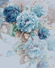 Carta da parati con fiori blu