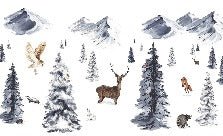 Carta da parati per bambini Animali nella neve