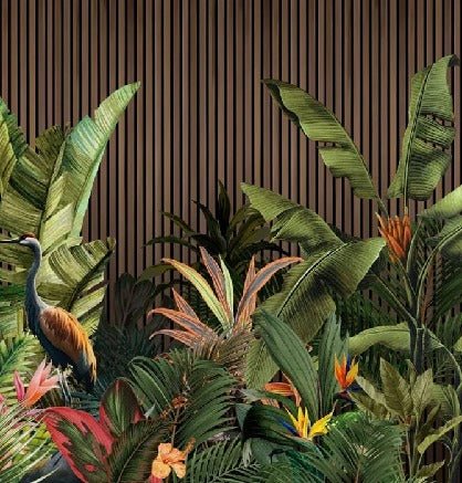 Papier peint panoramique tasseau végétal, XXL, tendance