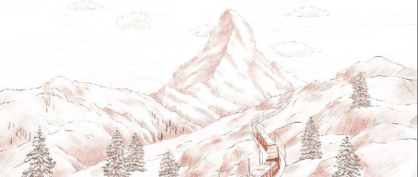 Carta da parati panoramica in terracotta Matterhorn