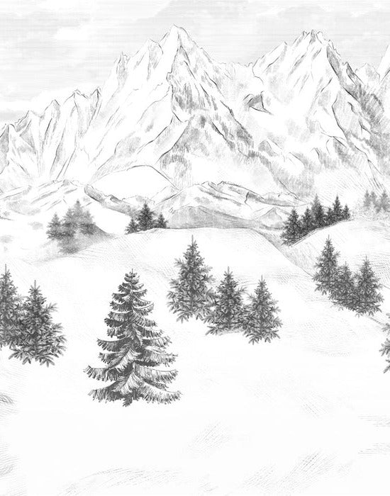 Papier peint montagne sommets de Chamonix, XXL, tendance